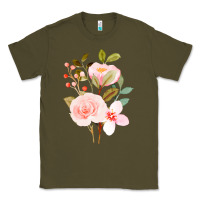 Army Green Bouquet Floral Classic Tee - linhVisuals