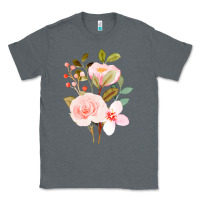 Charcoal Heather Bouquet Floral Classic Tee - linhVisuals