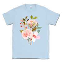 Dusty Blue Bouquet Floral Classic Tee - linhVisuals