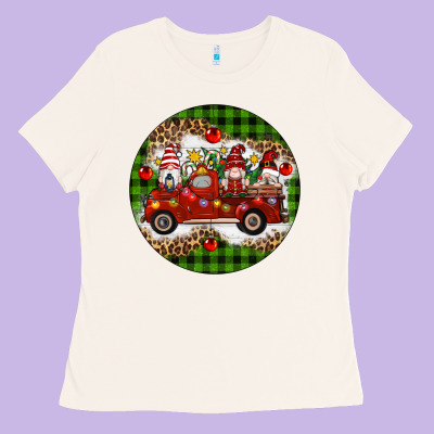 Christmas Gnomes Truck Ladies Tee Designed By Artiststas