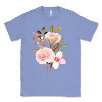 Colony Blue Bouquet Floral Classic Tee - linhVisuals