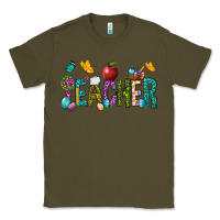 Army Green Easter Teacher Classic Tee - BundleAndBundleShop