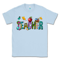 Dusty Blue Easter Teacher Classic Tee - BundleAndBundleShop