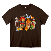 Chocolate Brown Firefighter Coffee Cups Heavy Core Tee - FaDigitalArtStudio