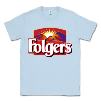 Dusty Blue folgers Classic Tee - linhVisuals