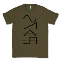 Army Green vintage analog synthesizer techno waveform   synth nerd raglan basebal Classic Tee - linhVisuals