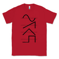 Red vintage analog synthesizer techno waveform   synth nerd raglan basebal Classic Tee - linhVisuals