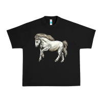 Black percheron horse Urban Heavy Tee - LillyAllenDesigns