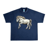 Navy percheron horse Urban Heavy Tee - LillyAllenDesigns
