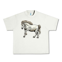 Pistachio percheron horse Urban Heavy Tee - LillyAllenDesigns