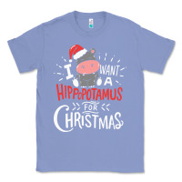 Colony Blue i want hippopotamus for christmas hippo xmas gift Classic Tee - linhVisuals