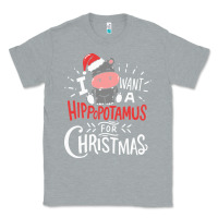 Heather Grey i want hippopotamus for christmas hippo xmas gift Classic Tee - linhVisuals