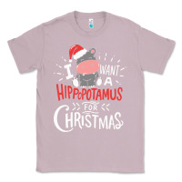 Lilac i want hippopotamus for christmas hippo xmas gift Classic Tee - linhVisuals