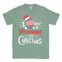 Sage i want hippopotamus for christmas hippo xmas gift Classic Tee - linhVisuals