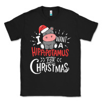 Black i want hippopotamus for christmas hippo xmas gift Classic Tee - linhVisuals
