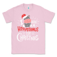 Bubblegum Pink i want hippopotamus for christmas hippo xmas gift Classic Tee - linhVisuals