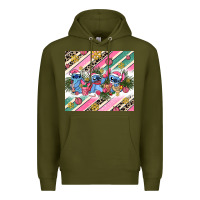 Army Green pink stitch  christmas Premium Hoodie - AdoDesignShop