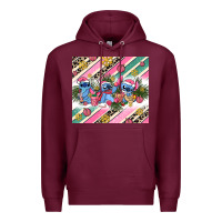 Burgundy pink stitch  christmas Premium Hoodie - AdoDesignShop