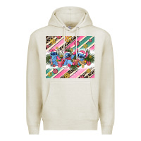 Oatmeal Heather pink stitch  christmas Premium Hoodie - AdoDesignShop