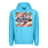Ocean Blue pink stitch  christmas Premium Hoodie - AdoDesignShop