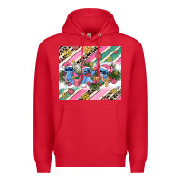 Red pink stitch  christmas Premium Hoodie - AdoDesignShop