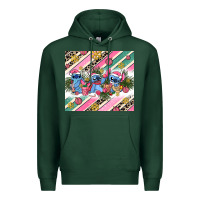 Sports Green pink stitch  christmas Premium Hoodie - AdoDesignShop