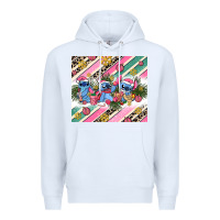 White pink stitch  christmas Premium Hoodie - AdoDesignShop