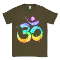 Army Green womens om symbol   psy trance goa yoga meditation buddhism buddhist v Classic Tee - linhVisuals
