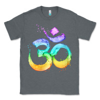Charcoal Heather womens om symbol   psy trance goa yoga meditation buddhism buddhist v Classic Tee - linhVisuals