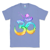 Colony Blue womens om symbol   psy trance goa yoga meditation buddhism buddhist v Classic Tee - linhVisuals