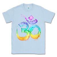 Dusty Blue womens om symbol   psy trance goa yoga meditation buddhism buddhist v Classic Tee - linhVisuals