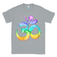 Heather Grey womens om symbol   psy trance goa yoga meditation buddhism buddhist v Classic Tee - linhVisuals