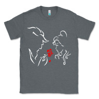 Charcoal Heather beauty the beast love Classic Tee - linhVisuals