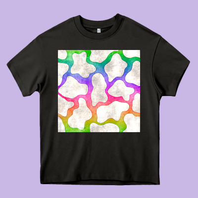 Watercolor Rainbow Cow Seamless Pattern Heavy Core Tee Designed By Bundleandbundleshop