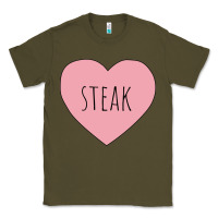 Army Green i heart steak Classic Tee - linhVisuals