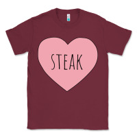Burgundy i heart steak Classic Tee - linhVisuals