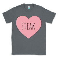 Charcoal Heather i heart steak Classic Tee - linhVisuals