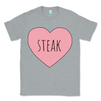 Heather Grey i heart steak Classic Tee - linhVisuals