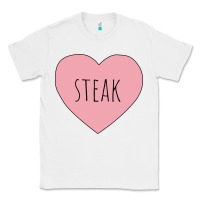 White i heart steak Classic Tee - linhVisuals