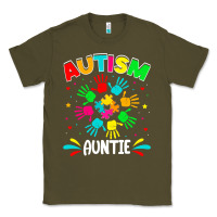Army Green autistic auntie puzzle support family autism awareness sweatshirt Classic Tee - linhVisuals