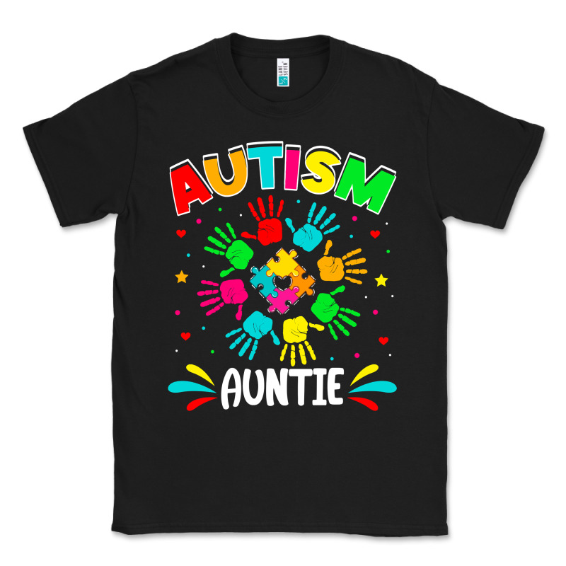 Autistic Auntie Puzzle Support Family Autism Awareness Sweatshirt Classic Tee by linhVisuals | Teevron