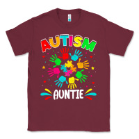 Burgundy autistic auntie puzzle support family autism awareness sweatshirt Classic Tee - linhVisuals