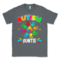 Charcoal Heather autistic auntie puzzle support family autism awareness sweatshirt Classic Tee - linhVisuals