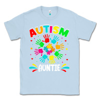 Dusty Blue autistic auntie puzzle support family autism awareness sweatshirt Classic Tee - linhVisuals