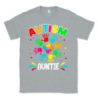 Heather Grey autistic auntie puzzle support family autism awareness sweatshirt Classic Tee - linhVisuals