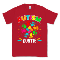 Red autistic auntie puzzle support family autism awareness sweatshirt Classic Tee - linhVisuals