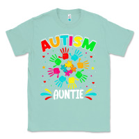 Seafoam autistic auntie puzzle support family autism awareness sweatshirt Classic Tee - linhVisuals