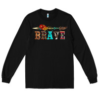 Black brave and aztec wood sunflower with arrow Long Sleeve Tee - Artiststas