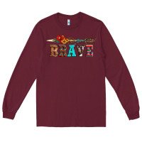 Burgundy brave and aztec wood sunflower with arrow Long Sleeve Tee - Artiststas