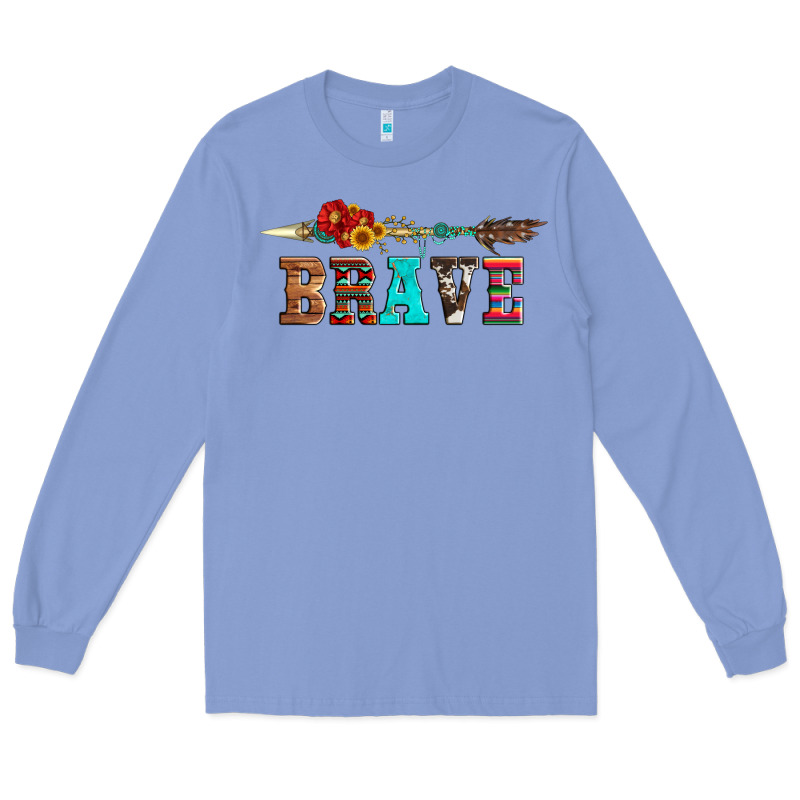 Brave And Aztec Wood Sunflower With Arrow Long Sleeve Tee by Artiststas | Teevron